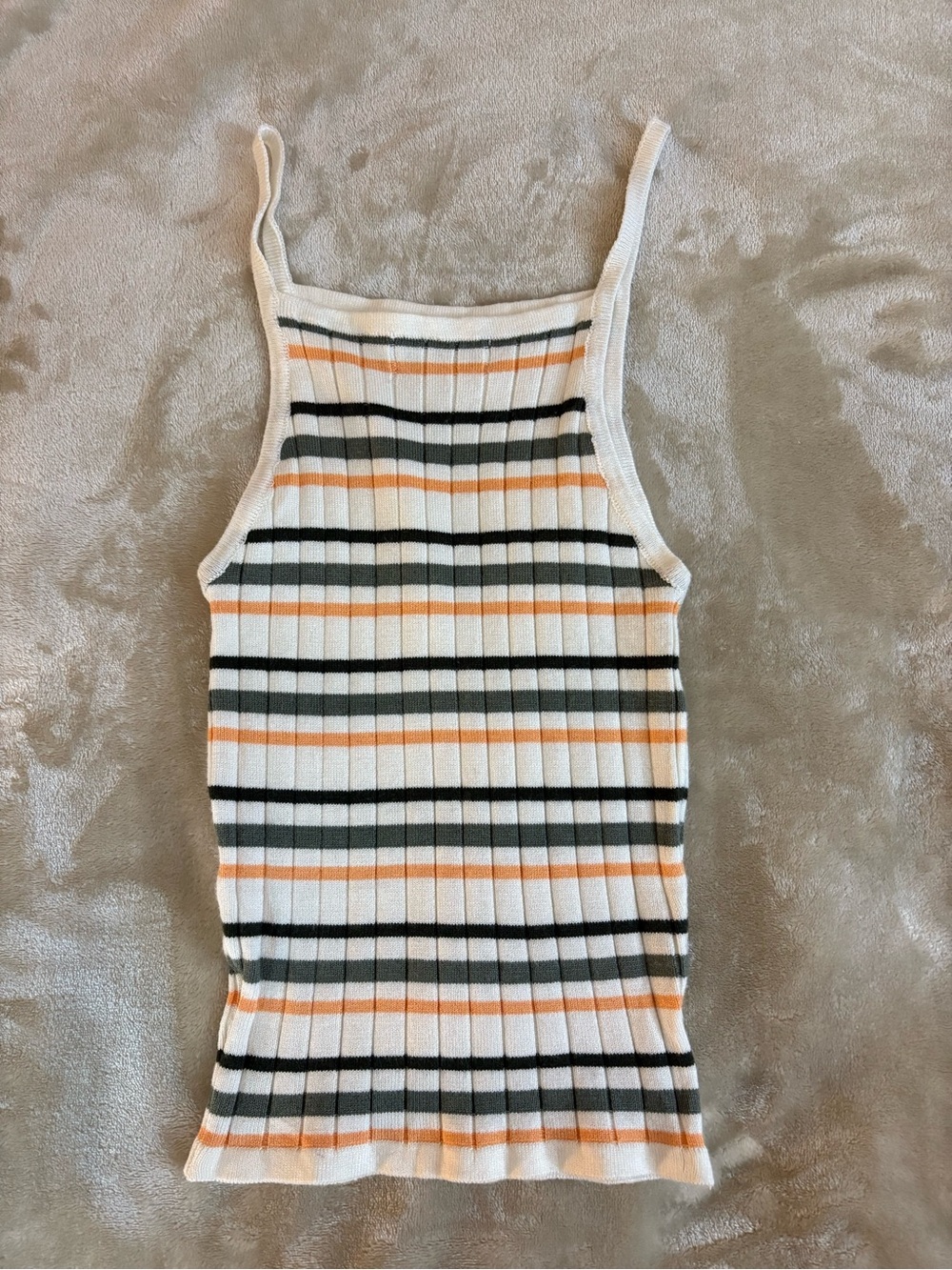 Fitz + Eddi Stripe Ribbed Stretch Cami Tank Top Size Small - Picture 2 of 6